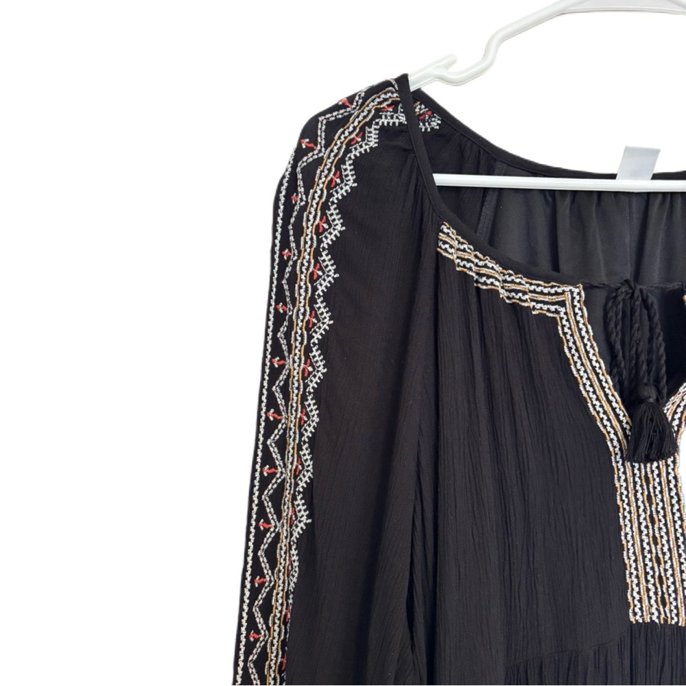 Old Navy Embroidered  Gauzy XXL Black Dress - Viscose - Picture 8 of 15